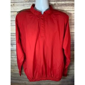 FootJoy FJ Men’s Golf Pullover Windbreaker Jacket – Red – Snap Neck – Size Large